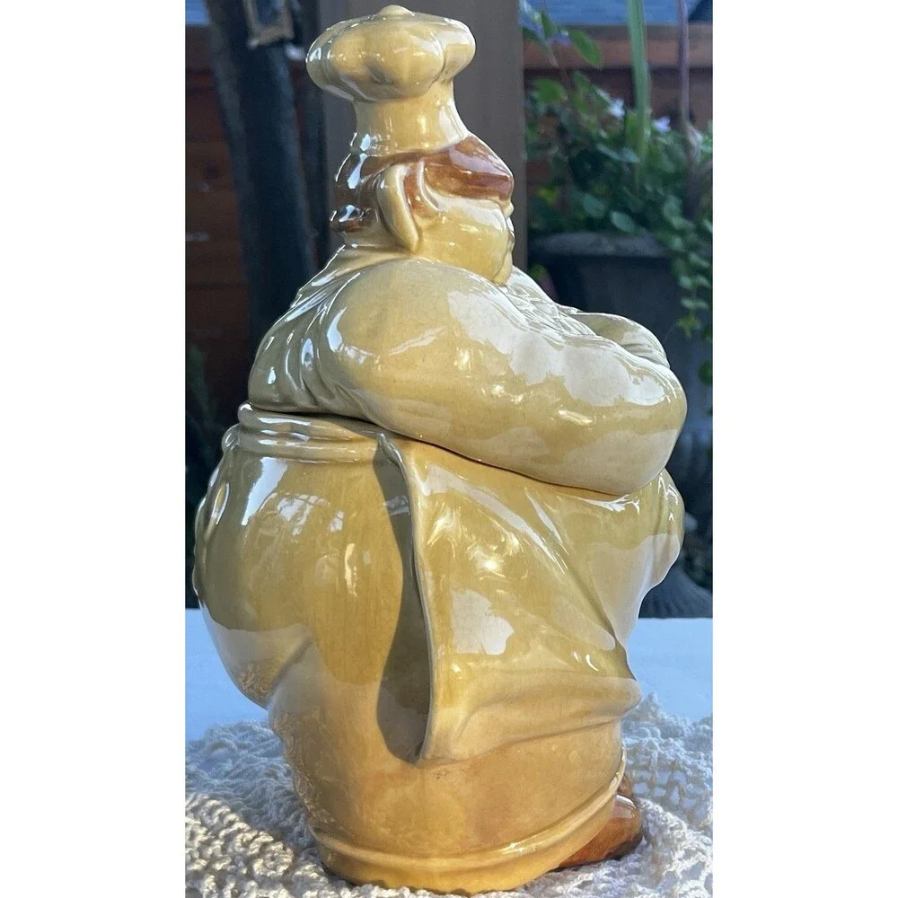 Vintage Red Wing CHEF PIERRE Cookie Jar 1940s Pottery Collectible Hand Painted
